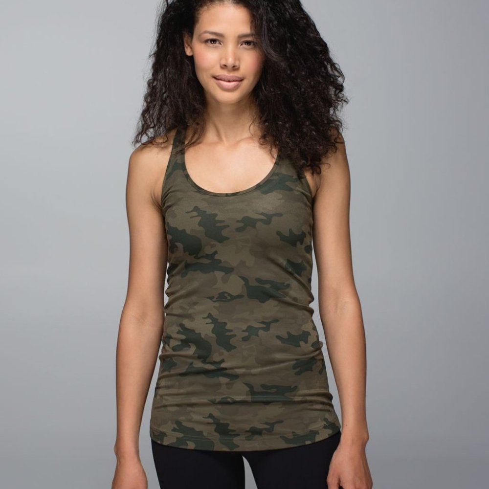lululemon athletica Olive Green Camo Tank Top